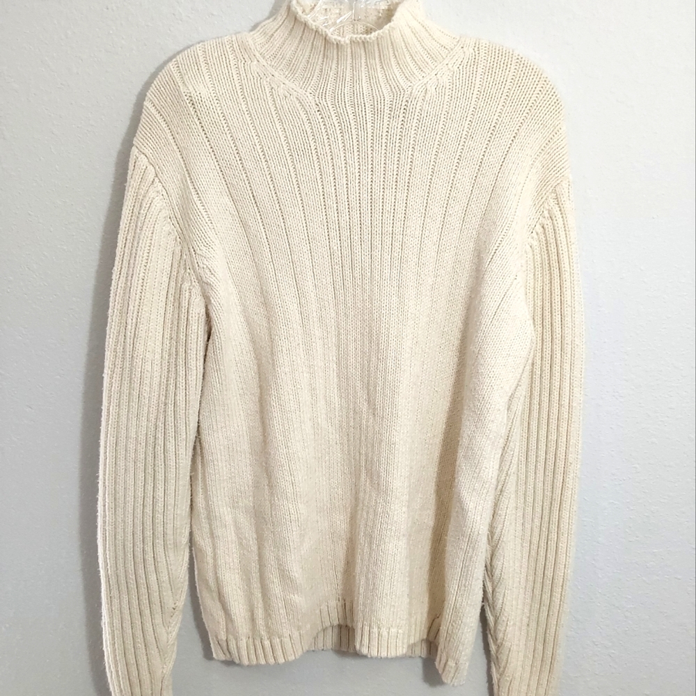 Club Room Men's Cable Knit Cream Sweater